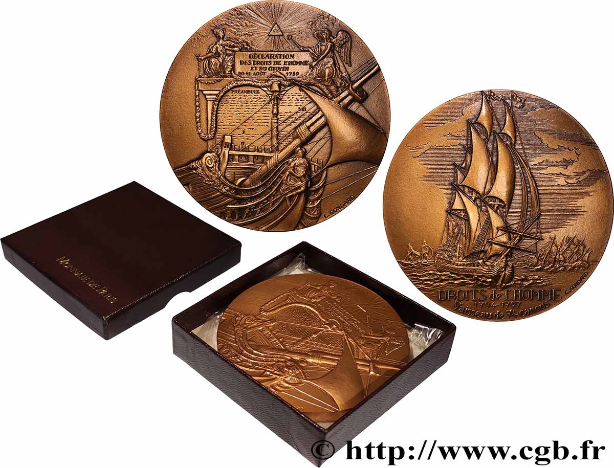 SEA AND NAVY : SHIPS AND BOATS Médaille, Le “Droits de l&nbsp;Homme” AU