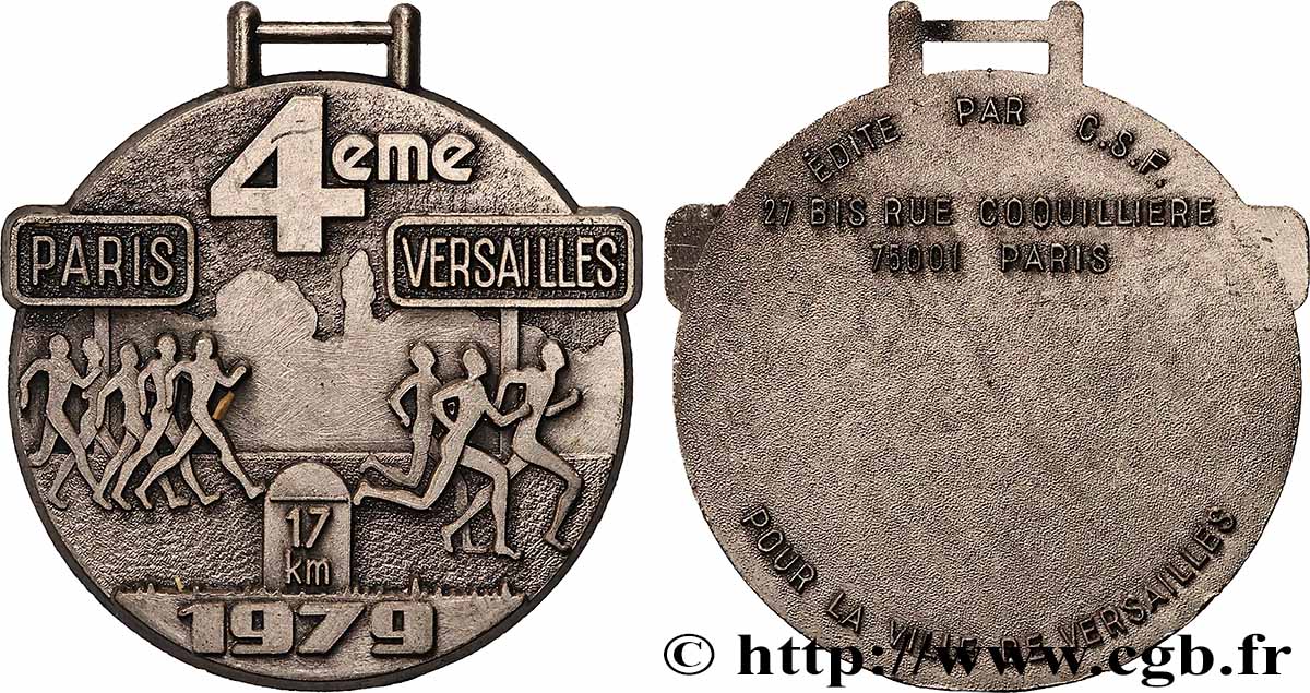 CINQUIÈME RÉPUBLIQUE Médaille, 4e Paris-Versailles TTB+