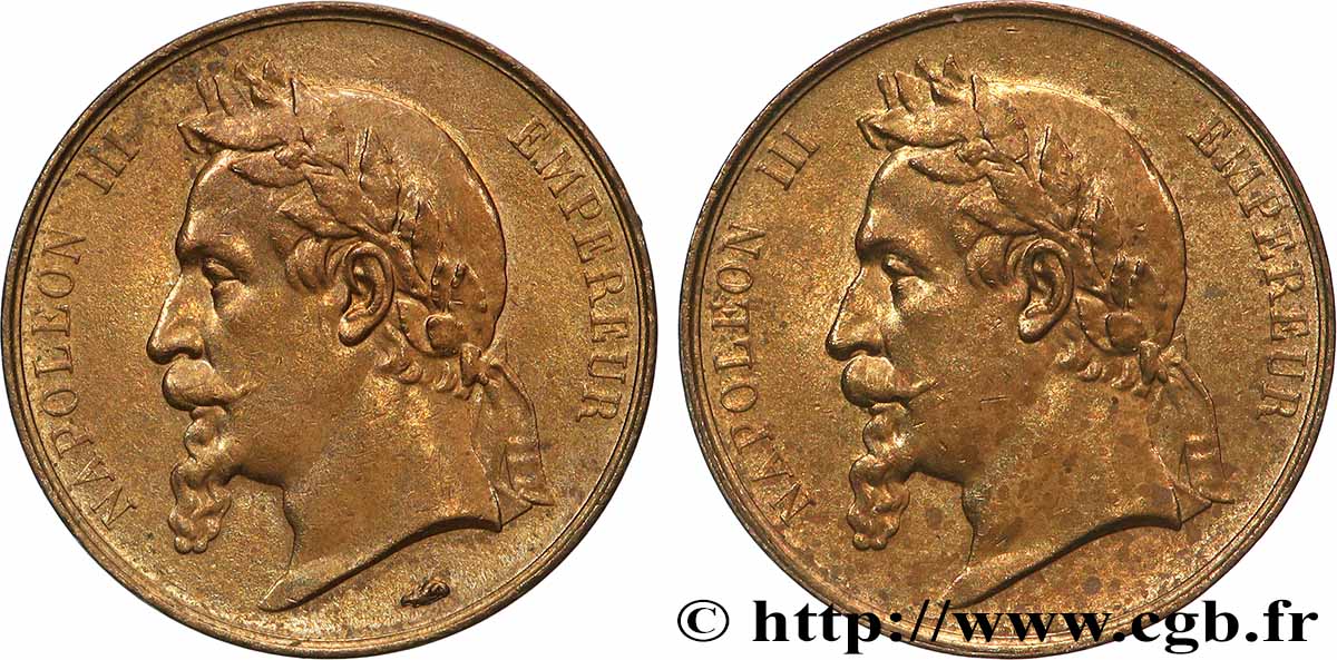 SECOND EMPIRE Médaillette, Napoléon III AU