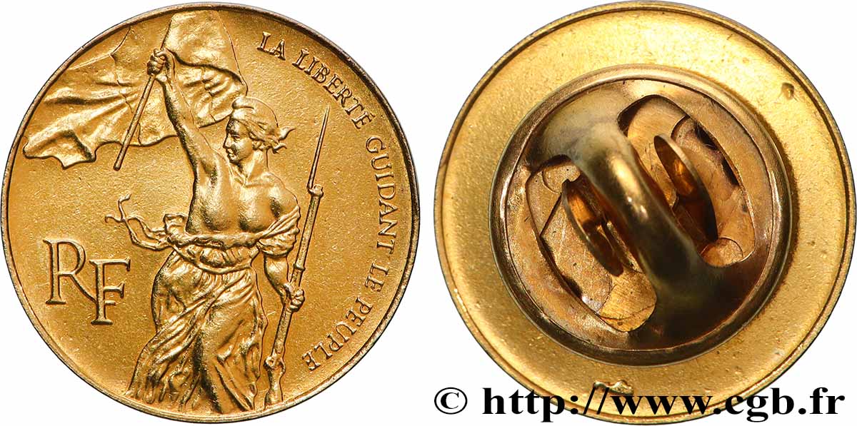 V REPUBLIC Médaille, La liberté guidant le peuple AU