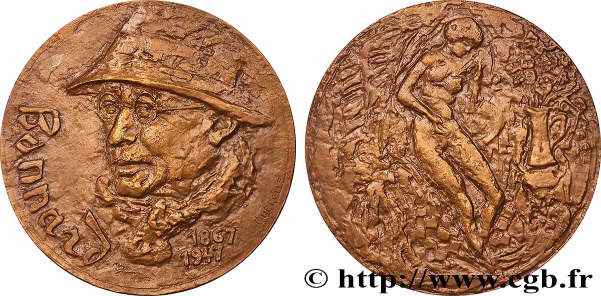 ARTISTES : GRAVEURS, PEINTRES, SCULPTEURS, DESSINATEURS Médaille, Pierre Bonnard SUP