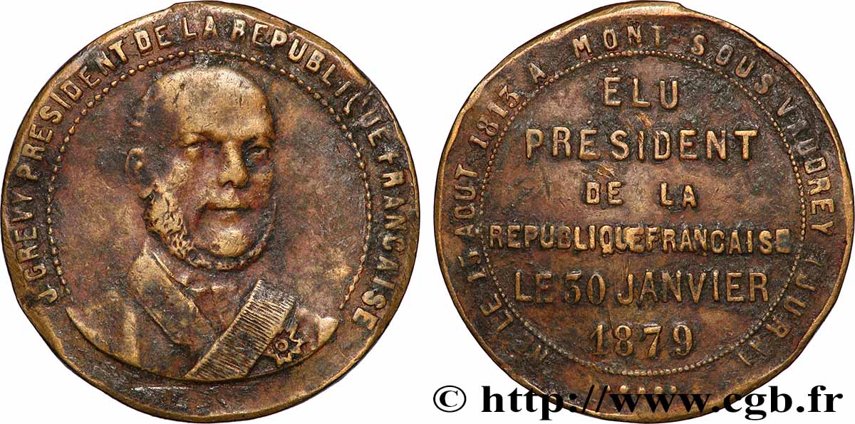 TROISIÈME RÉPUBLIQUE Médaille, Jules Grévy VF