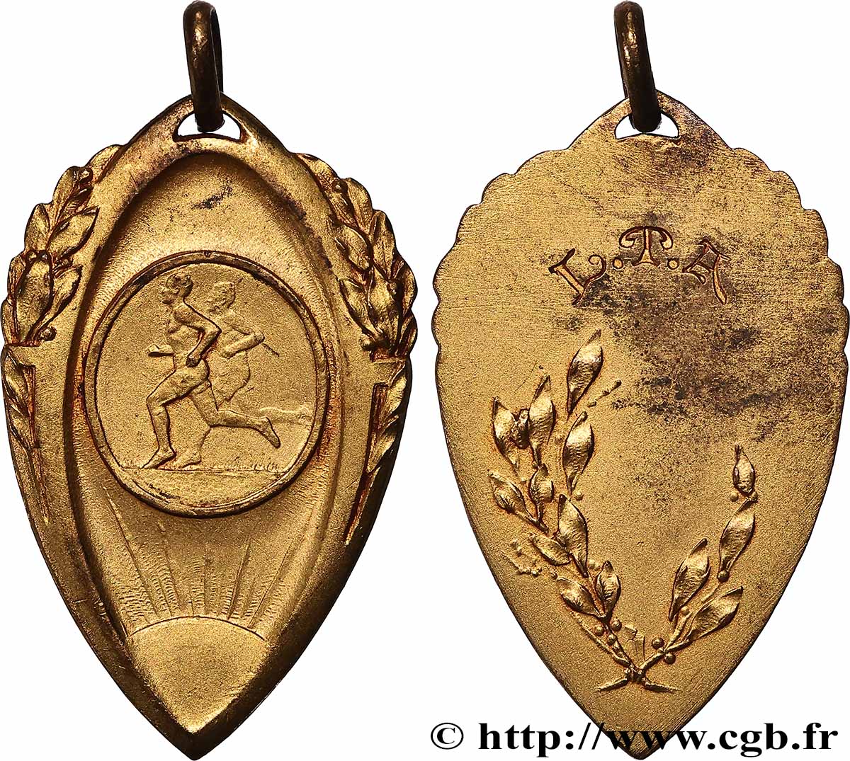 TROISIÈME RÉPUBLIQUE Médaille, Course, Ligue Tunisienne d’Athlétisme TTB+
