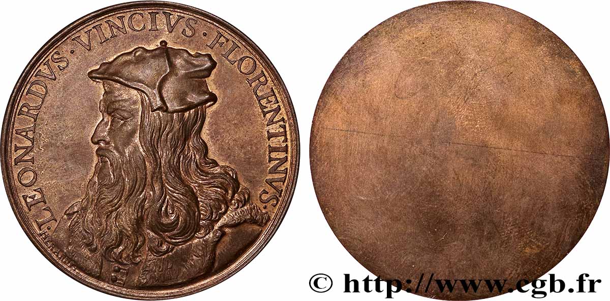 MÉDECINE - SOCIÉTÉS MÉDICALES - MÉDECINS Médaille, Léonard de Vinci, refrappe AU