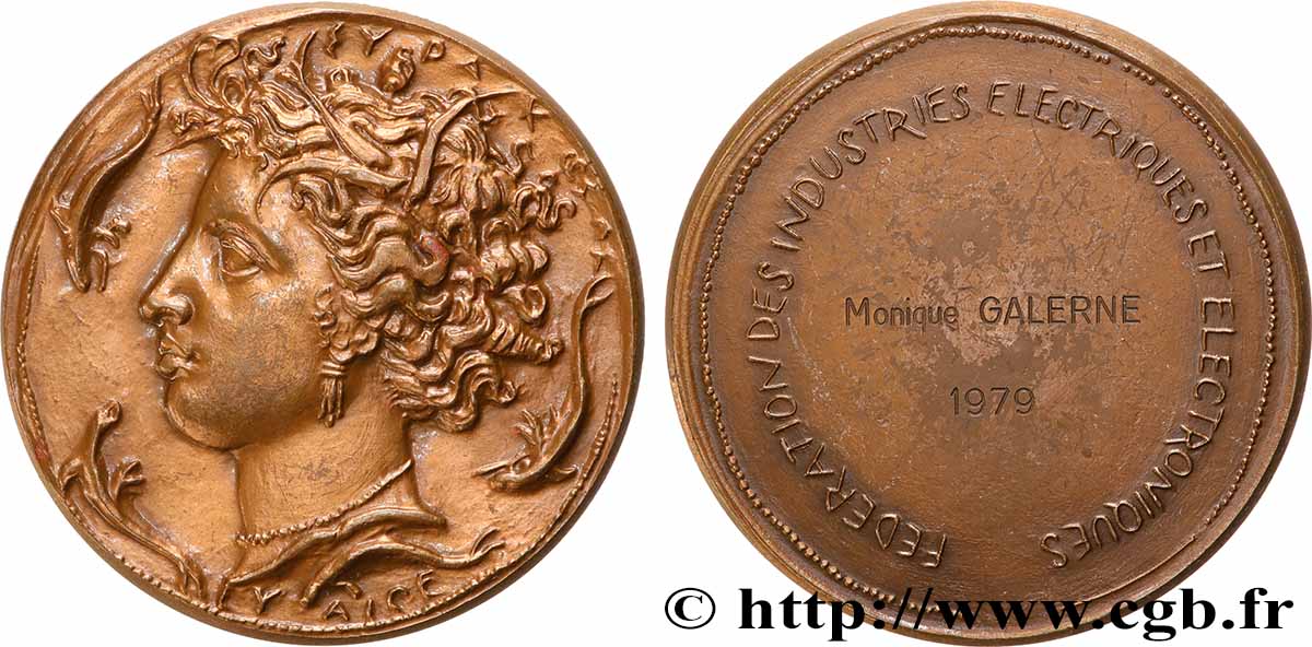 FUNFTE FRANZOSISCHE REPUBLIK Médaille, Fédération des Industries Électriques fVZ
