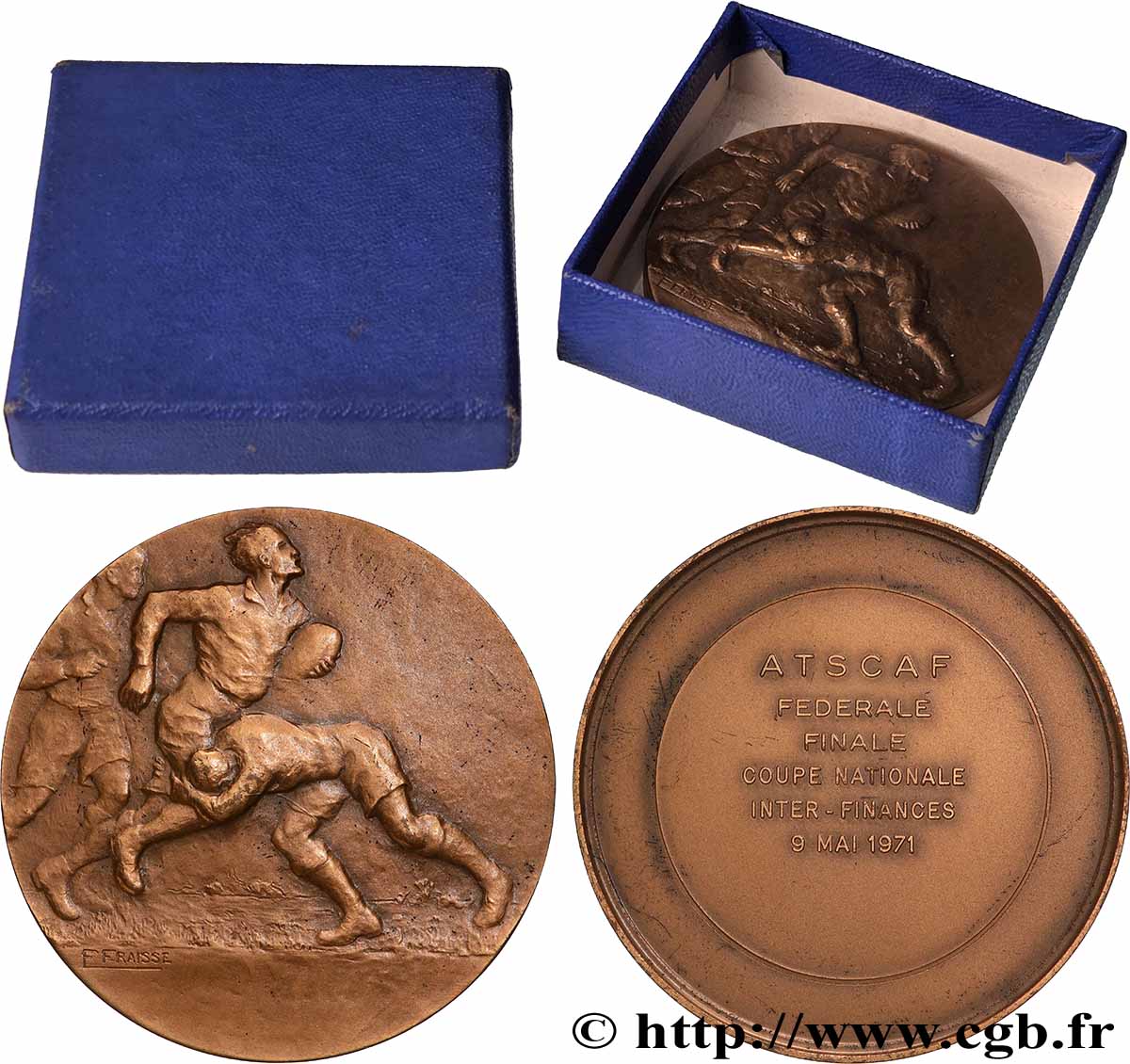 CINQUIÈME RÉPUBLIQUE Médaille, Rugby, plaquage n°1 SUP