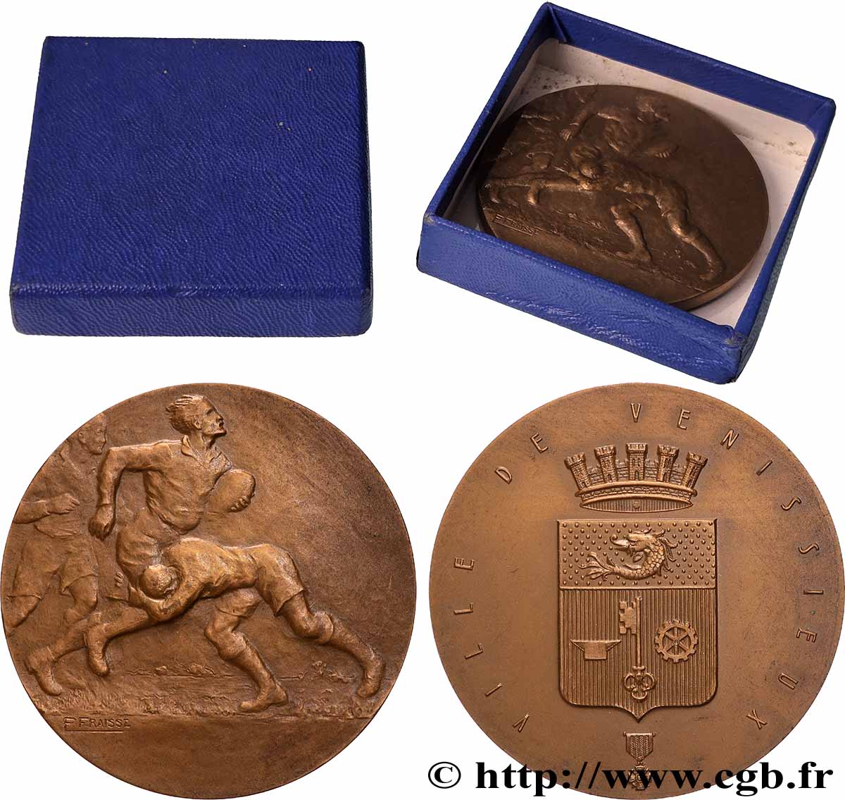 CINQUIÈME RÉPUBLIQUE Médaille, Rugby, plaquage n°1 SUP