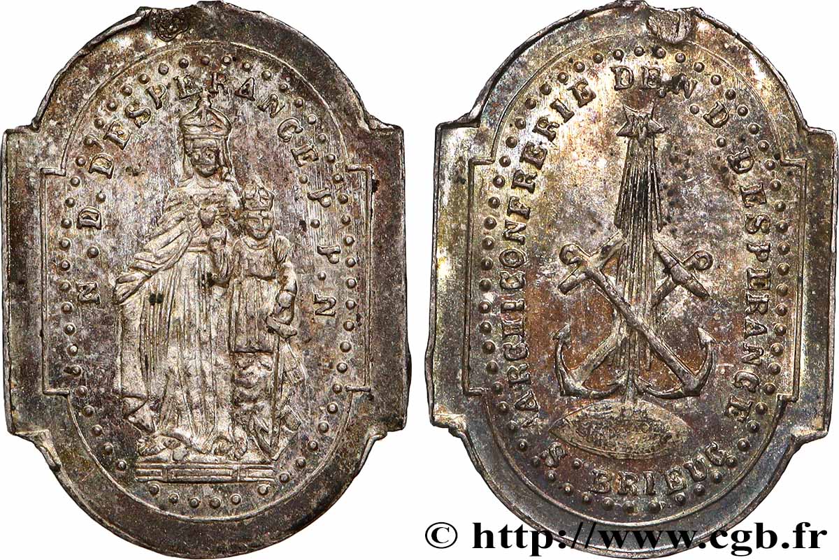 MÉDAILLES RELIGIEUSES Médaille, Archiconfrérie de Notre-Dame d’Espérance SUP