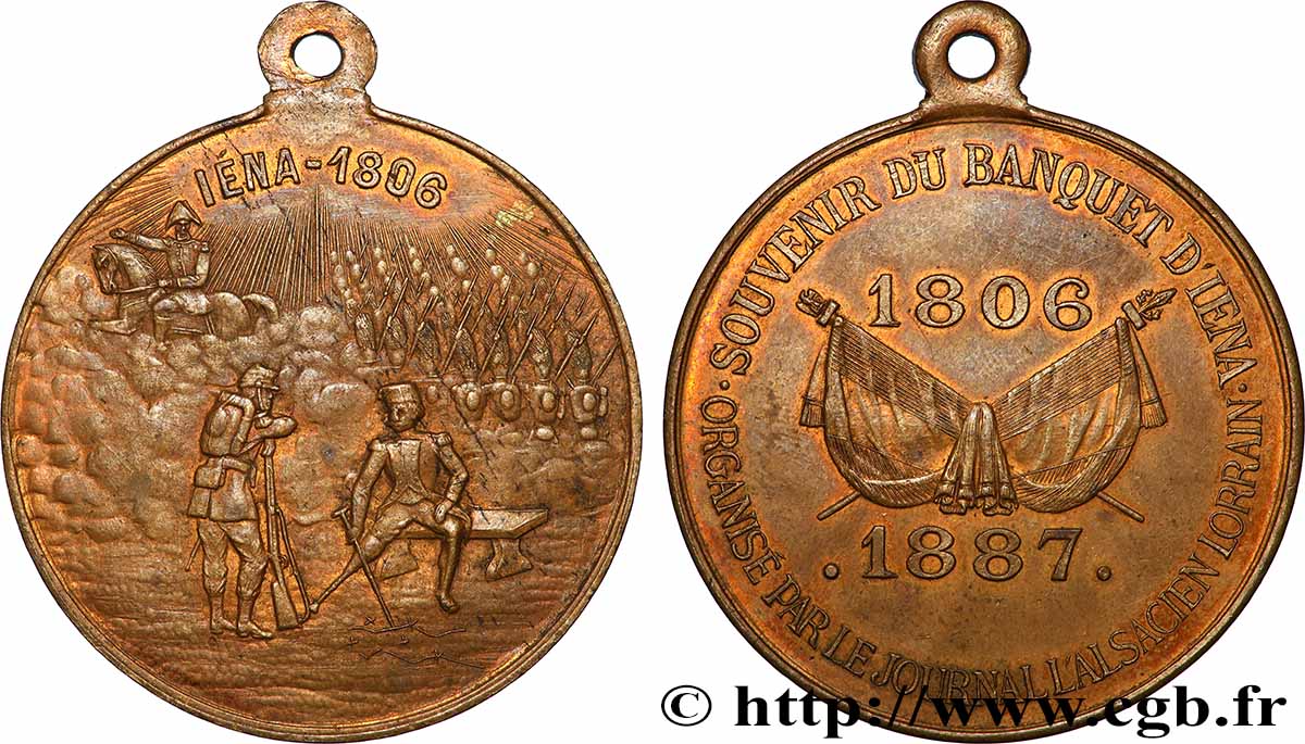 TERCERA REPUBLICA FRANCESA Médaille, Souvenir du banquet d’Iéna MBC+
