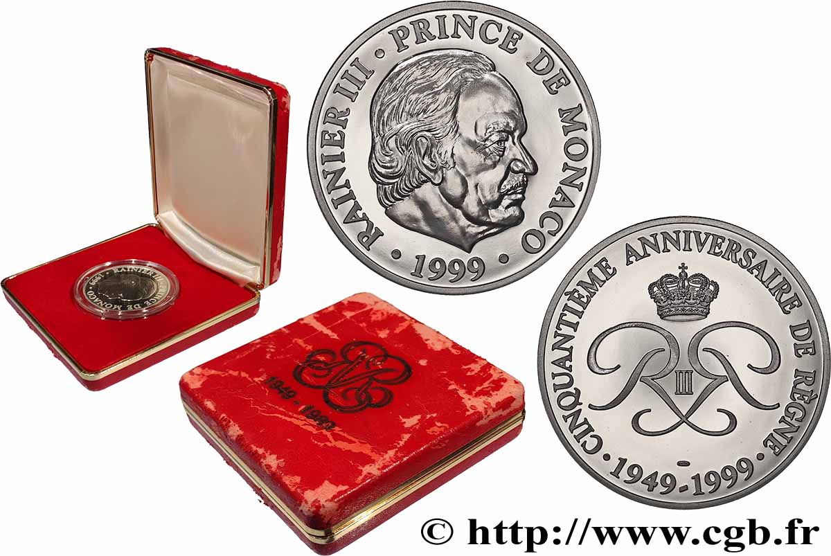MONACO Médaille, Rainier III, 50e anniversaire de règne AU