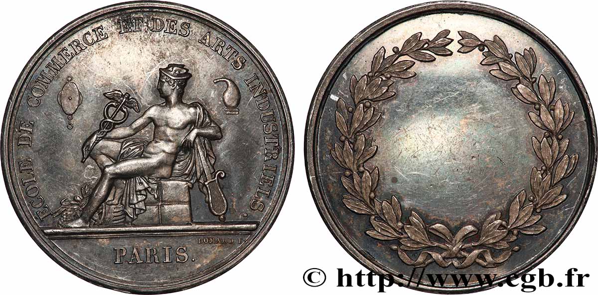 SECOND EMPIRE Médaille, École de commerce et des arts industriels AU