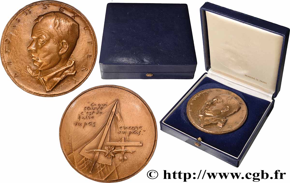 LITTÉRATURE : ÉCRIVAINS/ÉCRIVAINES - POÈTES Médaille, Antoine de Saint-Exupéry TTB+