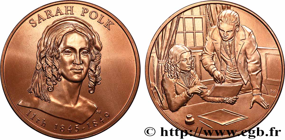 VEREINIGTE STAATEN VON AMERIKA Médaille, Sarah Polk, Les premières épouses VZ