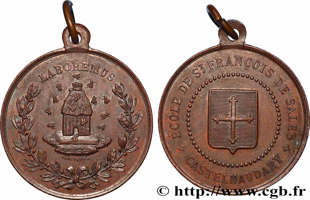 TROISIÈME RÉPUBLIQUE Médaille, École de Saint François de Sales TTB+