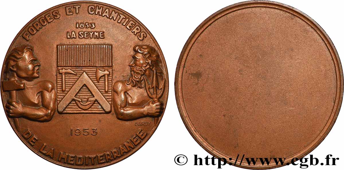 VIERTE FRANZOSISCHE REPUBLIK Médaille, Forges et chantiers de la Méditerranée, Kitala fVZ