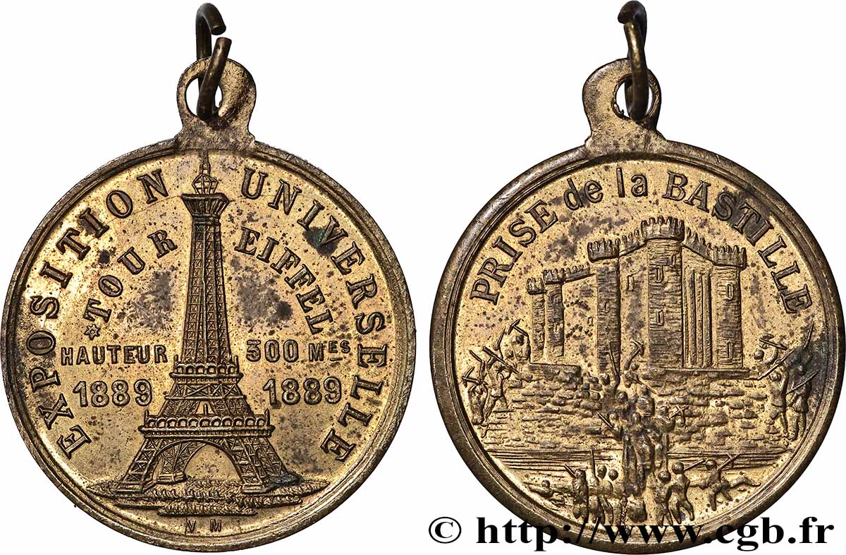III REPUBLIC Médaille, Centenaire de la Prise de la Bastille, Exposition universelle AU