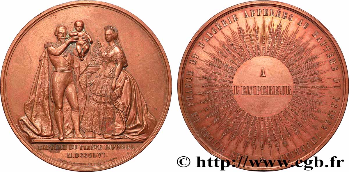 SECOND EMPIRE Médaille, Baptême du prince impérial TTB+