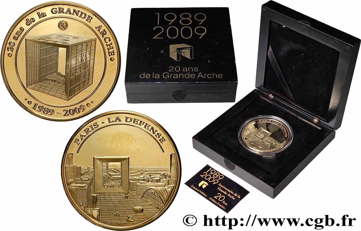 FUNFTE FRANZOSISCHE REPUBLIK Médaille, 20 ans de la grande arche fST