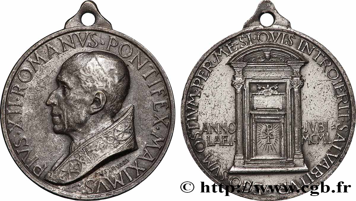 VATICAN - PIUS XII (Eugenio Pacelli) Médaille, Nouvelle année jubilaire AU