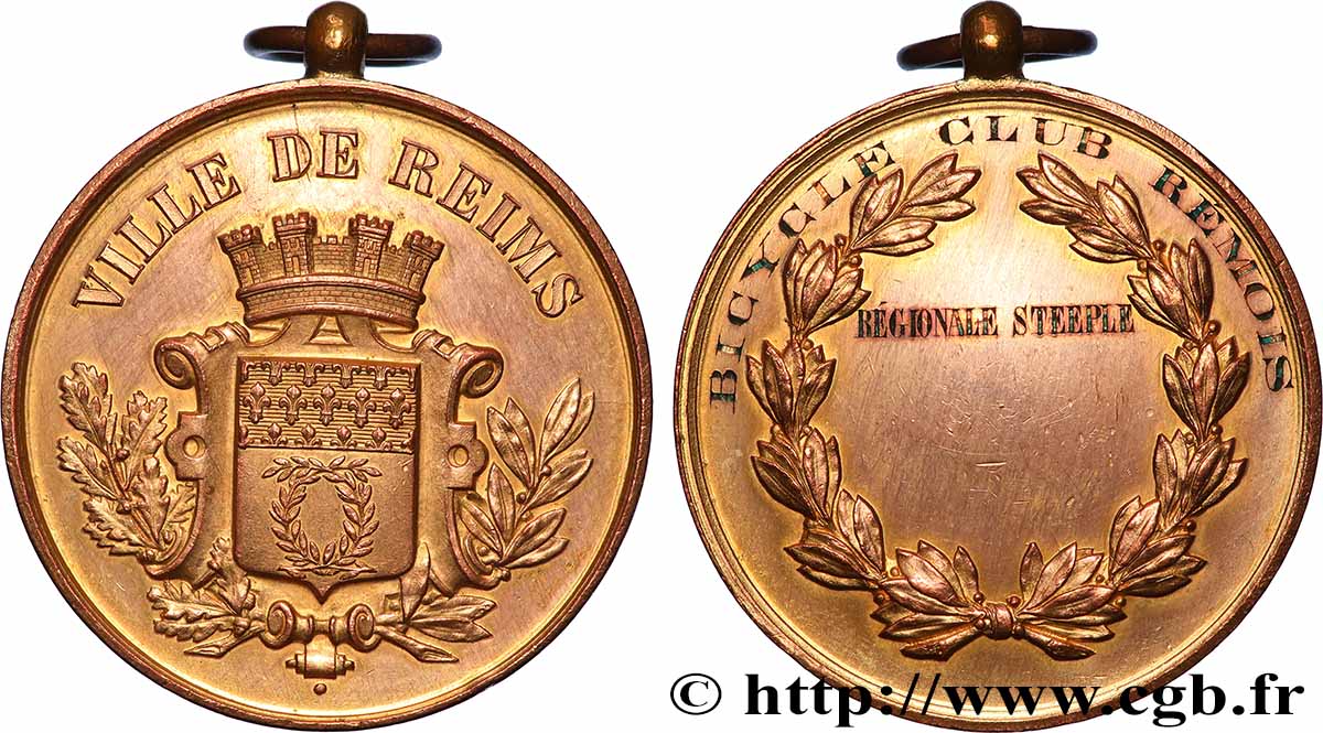 DRITTE FRANZOSISCHE REPUBLIK Médaille, Bicycle club rémois fVZ