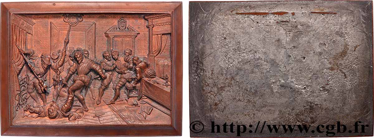ART, PAINTING AND SCULPTURE Plaque, Assassinat de la Saint-Barthélémy AU