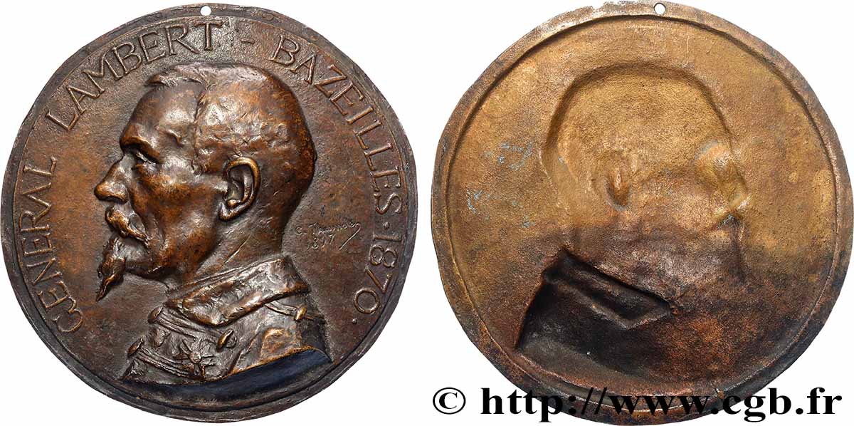 TROISIÈME RÉPUBLIQUE Fonte, Général Arsène Lambert, héros de Bazeilles SUP