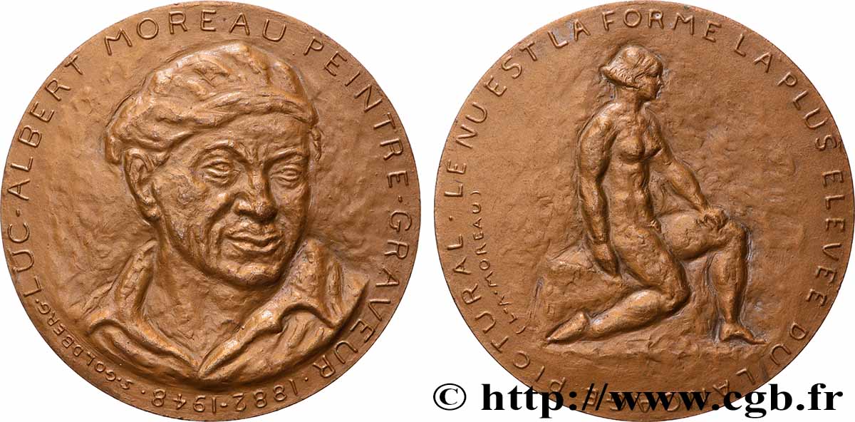 ARTISTES : GRAVEURS, PEINTRES, SCULPTEURS, DESSINATEURS Médaille, Luc-Albert Moreau SUP
