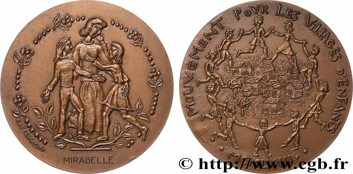 FUNFTE FRANZOSISCHE REPUBLIK Médaille, Mouvement pour les villages d’enfants fVZ