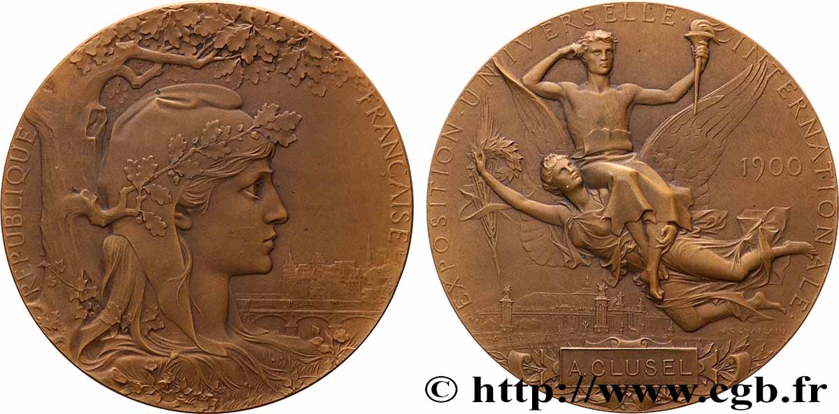 III REPUBLIC Médaille, Exposition Universelle Internationale AU