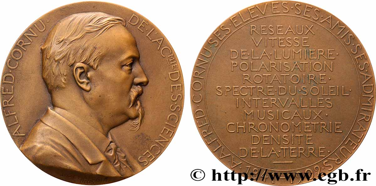 TERZA REPUBBLICA FRANCESE Médaille, Hommage à Alfred Cornu SPL