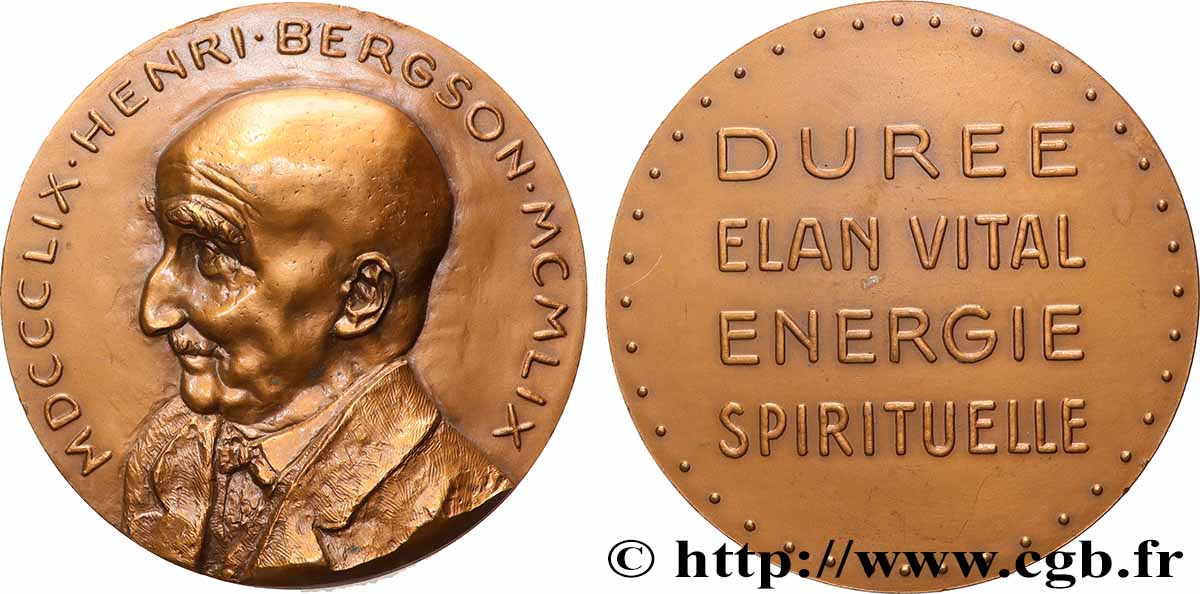 LITERATURE : WRITERS - POETS Médaille, Henri Bergson, centenaire de naissance EBC