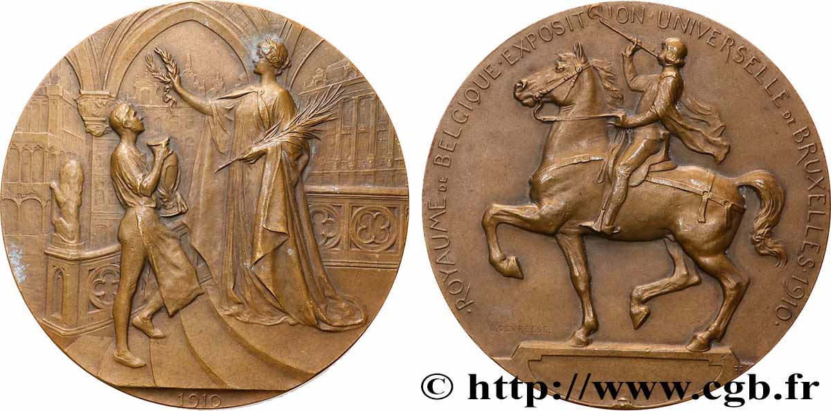 BELGIQUE Médaille, Exposition Universelle de Bruxelles TTB+
