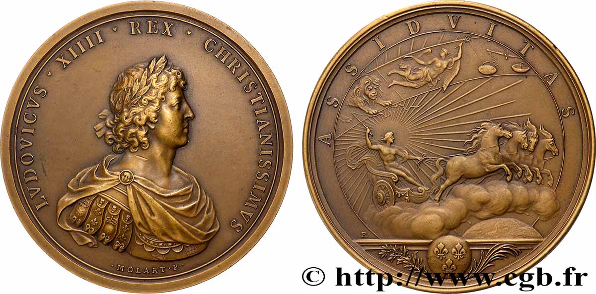 LOUIS XIV &nbsp;THE SUN KING&nbsp; Médaille, Présence assidue du roi aux conseils, refrappe AU