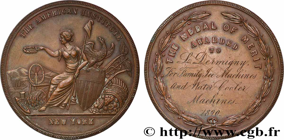 ÉTATS-UNIS D&nbsp;AMÉRIQUE Médaille, American Institute TTB