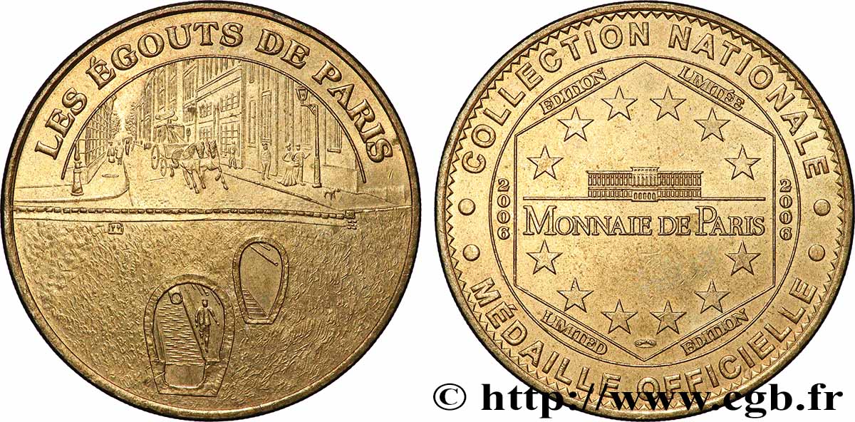 TOURISTIC MEDALS Médaille touristique, Les égouts de Paris AU