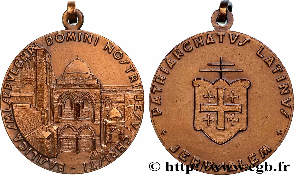 MÉDAILLES RELIGIEUSES Médaille, Patriarcat latin de Jérusalem VZ
