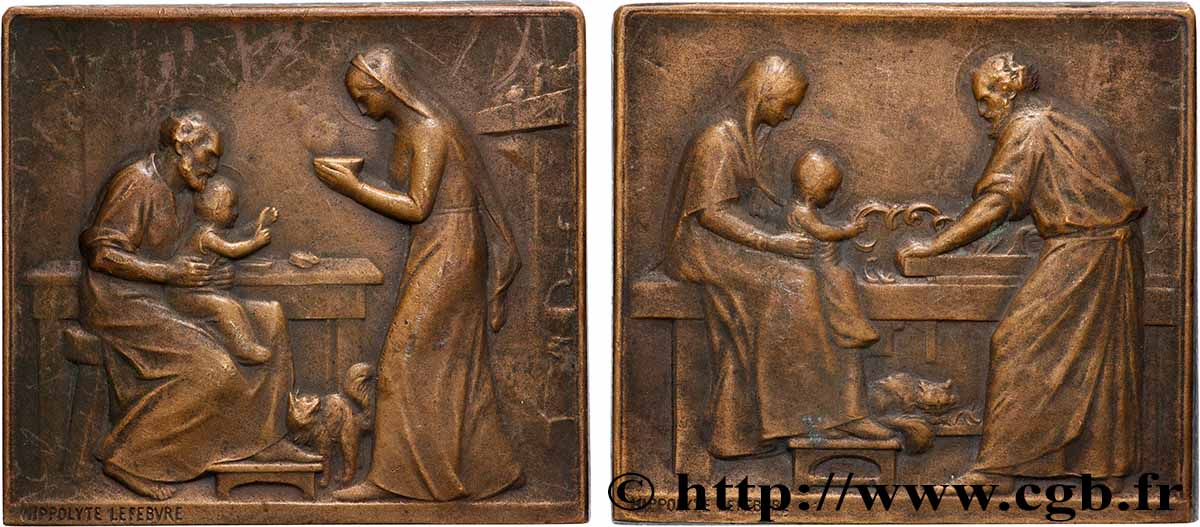 III REPUBLIC Plaquette, la Sainte Famille XF