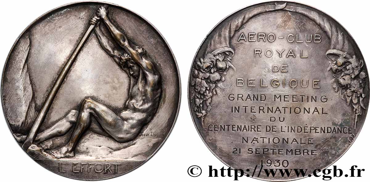 BELGIEN - KÖNIGREICH BELGIEN - ALBERT I. Médaille, L’effort, Aéro-club royal de Belgique, Centenaire de l’indépendance nationale de Belgique  SS