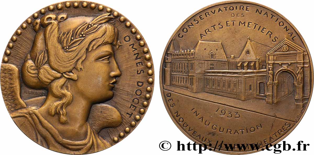 ARTS ET MÉTIERS - ÉCOLES Médaille, Omnes Docet, Conservatoire national des arts et métiers VZ