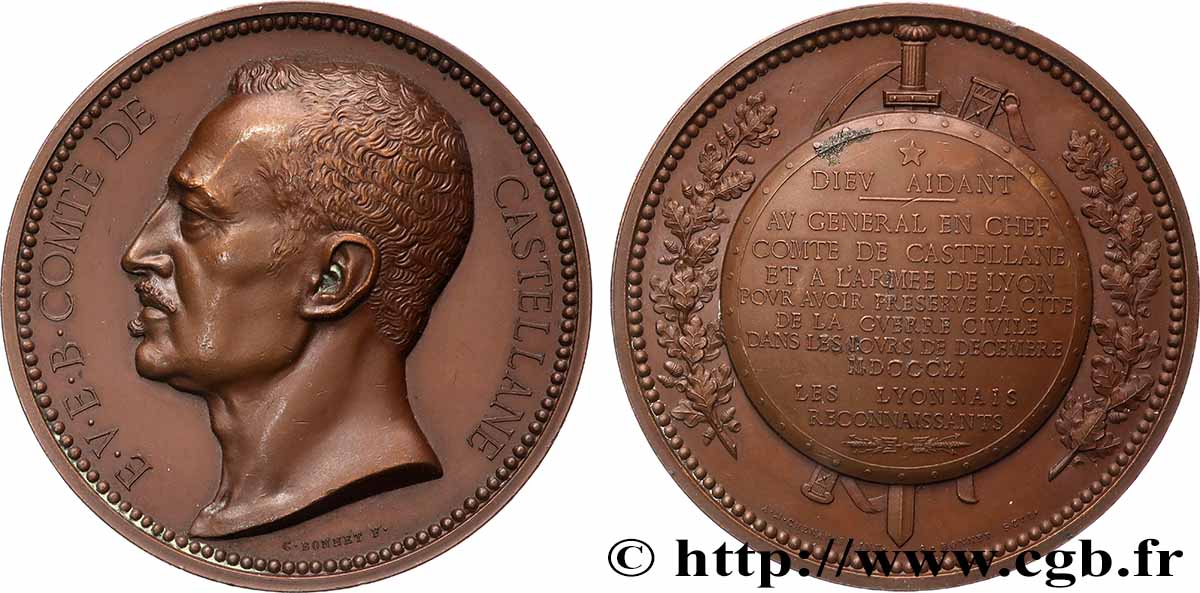 DEUXIÈME RÉPUBLIQUE Médaille, Esprit Victor Elisabeth Boniface, comte de Castellane AU