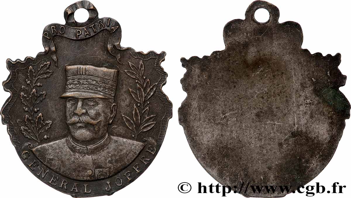 III REPUBLIC Médaillette, Pro patria, Général Joffre XF