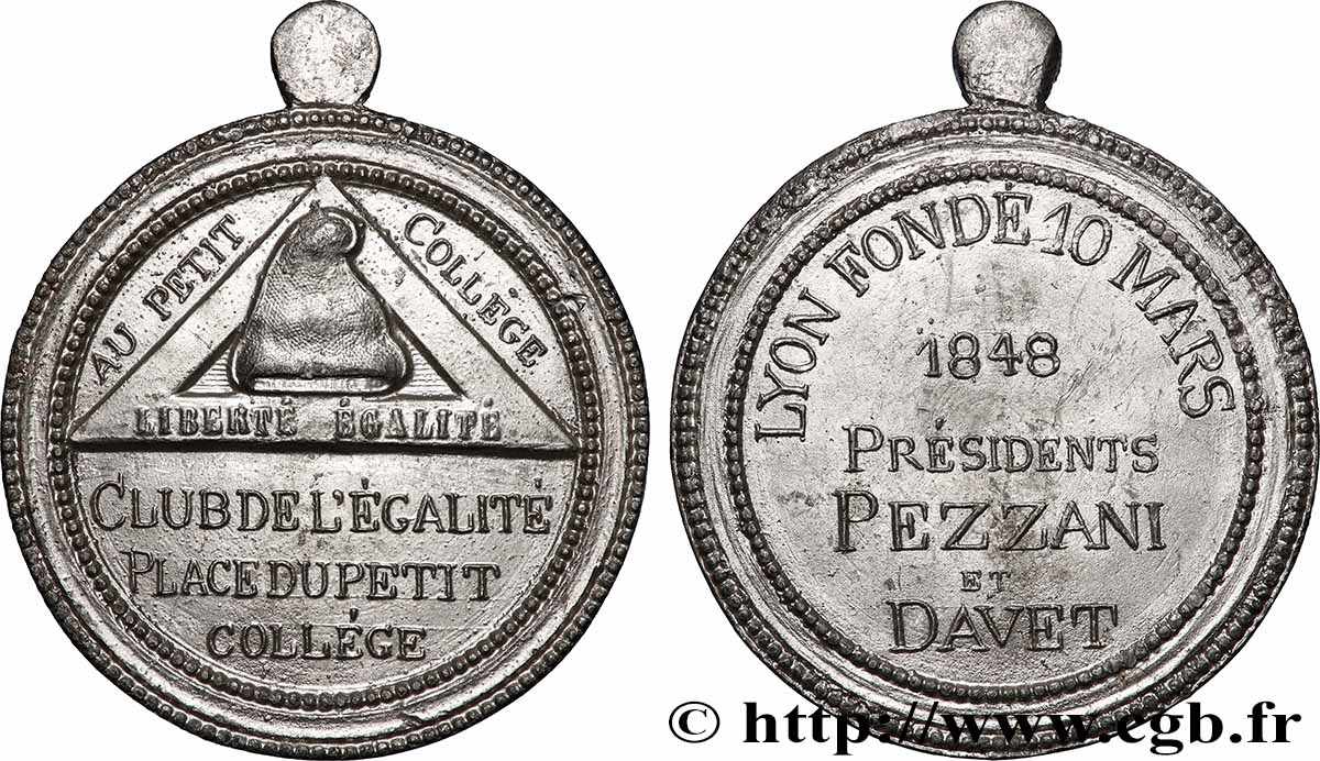 DEUXIÈME RÉPUBLIQUE Médaille, Au Petit collège, Club de l’égalité VZ/fVZ