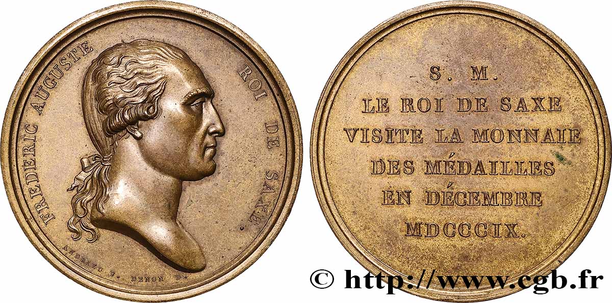 NAPOLEON&nbsp;S EMPIRE Médaille, Visite du roi de Saxe à la Monnaie des Médailles AU
