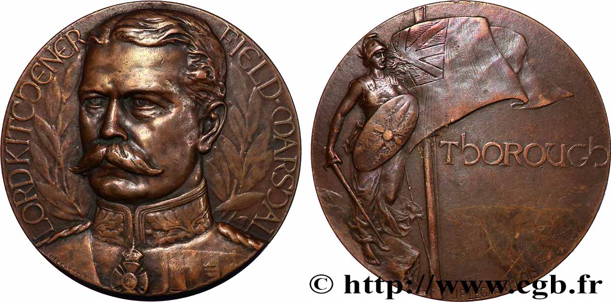 GRANDE-BRETAGNE - GEORGES VI Médaille, Field Marshal Horatio Herbert Kitchener, 1st Earl Kitchener TTB+
