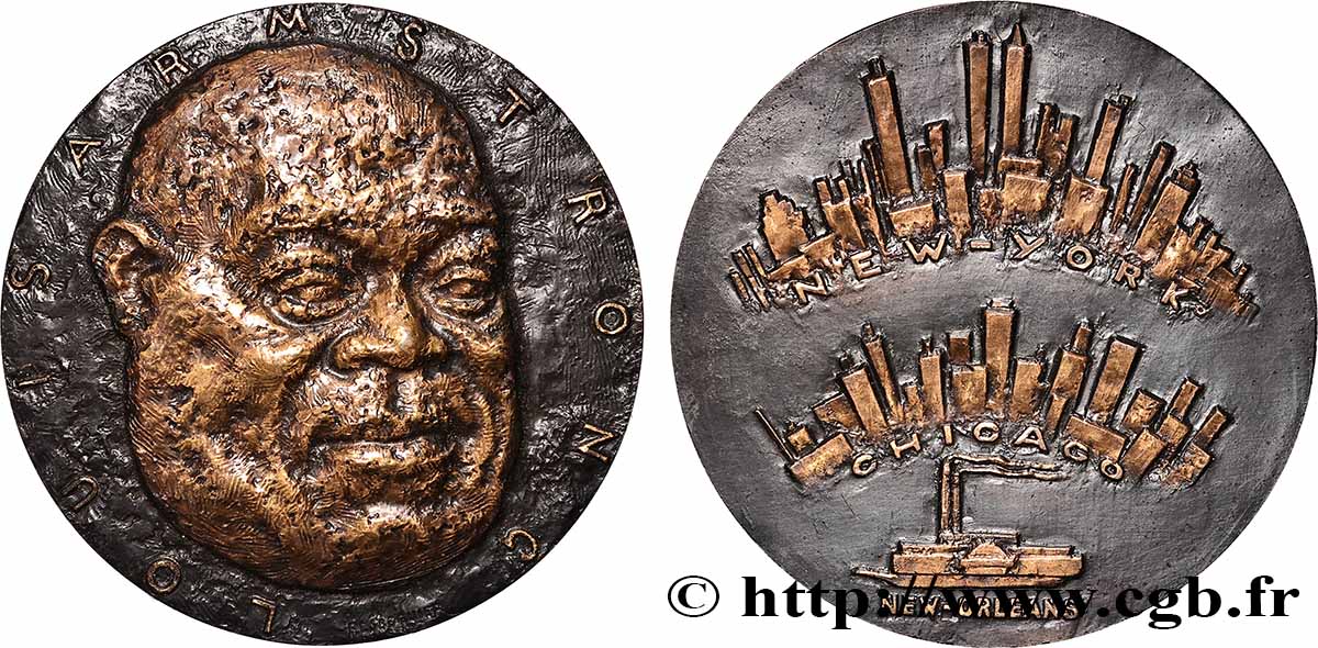 ARTISTES : DANSEURS, MUSICIENS, COMPOSITEURS Médaille, Louis Armstrong, refrappe SUP