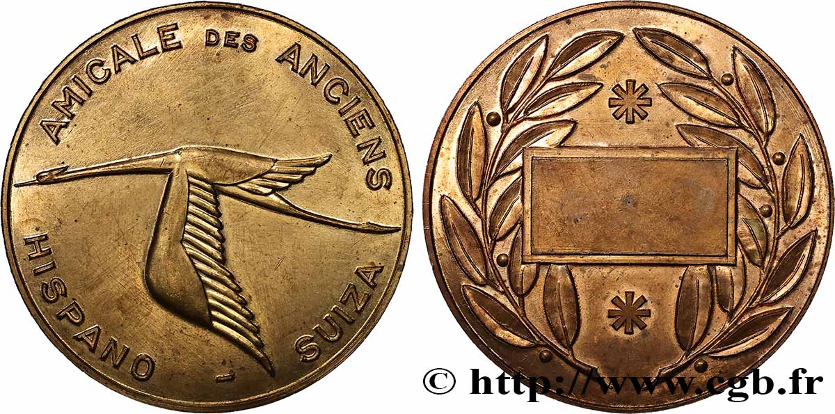 AUTOMOBILES ET VOITURES - PILOTES ET INVENTIONS Médaille, Amicale des anciens Hispano-Suiza TTB+