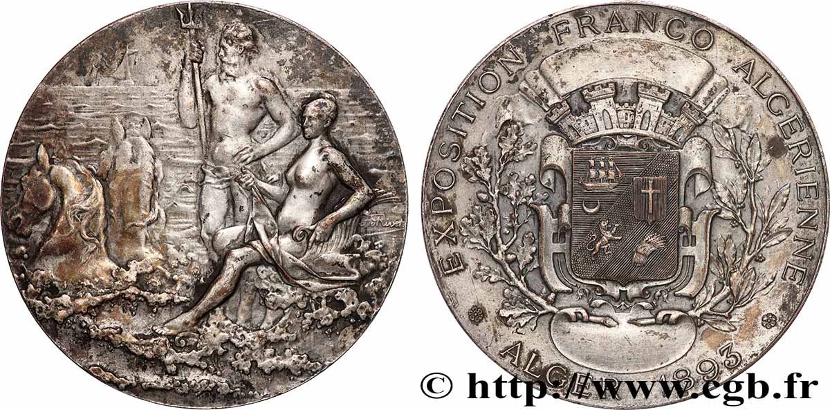 ALGÉRIE - TROISIÈME RÉPUBLIQUE Médaille, Exposition Franco-Algérienne XF