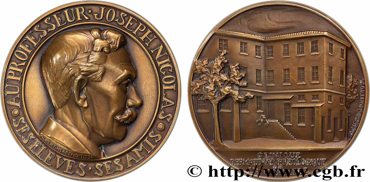 TERCERA REPUBLICA FRANCESA Médaille, Au professeur Joseph Nicolas MBC+