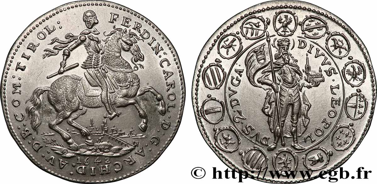 AUSTRIA - TYROL - FERDINAND-CHARLES Médaille commémorative, refrappe de la 2 Ducats MS