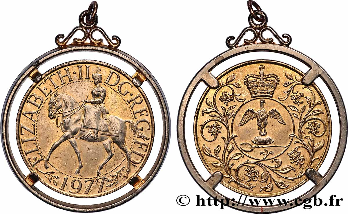 GRANDE-BRETAGNE - ÉLISABETH II Médaille, Jubilé d’argent de la reine Élisabeth II TTB